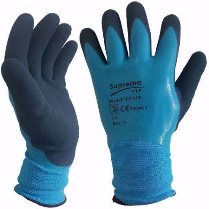 Picture of Aqua Blue Waterproof Gloves Box of 120 Pairs