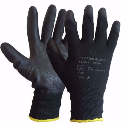 Picture of Black (PU) Polyurethane Coated Gloves Box Of 240 Pairs 